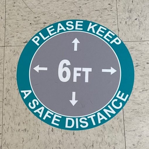 please keep a safe distance floor decal stickers