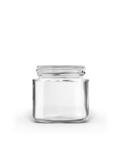 1 oz 38-400 Clear Glass Straight-Sided Round Jar