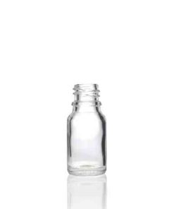 10 ml Euro Round Glass Bottle with 18-DIN Neck Finish Clear