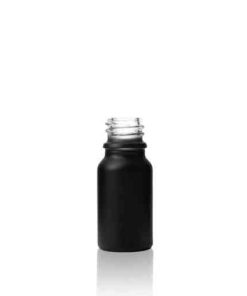 10 ml Euro Round Glass Bottle with 18-DIN Neck Finish Matte Black