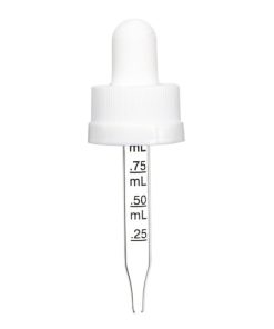 10 ml White Child Resistant Graduated Glass Dropper (18-400)