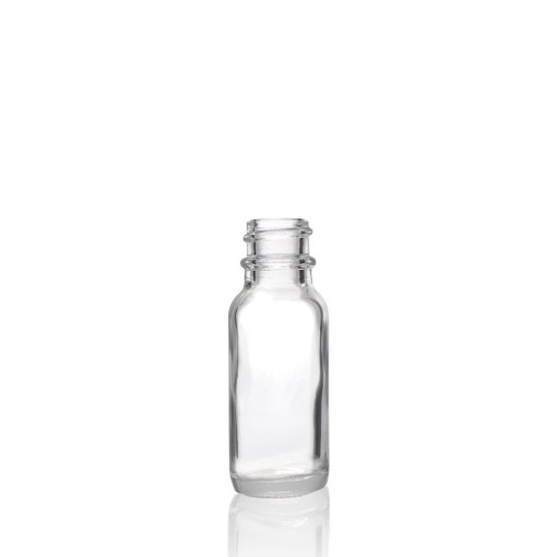 0.5 oz Boston Round Glass Bottle with 18-400 Neck Finish Clear
