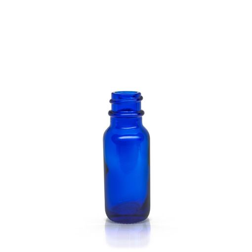 0.5 oz Boston Round Glass Bottle with 18-400 Neck Finish Cobalt Blue
