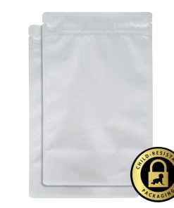 1oz White Child-Resistant Mylar Bags