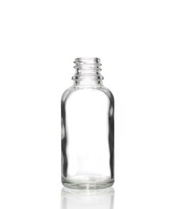 30 ml Euro Round Glass Bottle with 18-DIN Neck Finish Clear