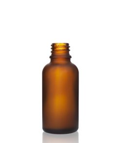 30 ml Euro Round Glass Bottle with 18-DIN Neck Finish Frosted Amber