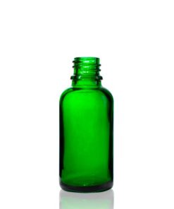 30 ml Euro Round Glass Bottle with 18-DIN Neck Finish Green