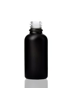 30 ml Euro Round Glass Bottle with 18-DIN Neck Finish Matte Black