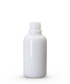 30 ml Euro Round Glass Bottle with 18-DIN Neck Finish Opal White