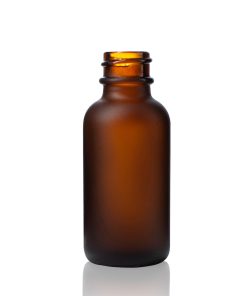 30ml 1 oz Boston Round Glass Bottle with 20-400 Neck Finish Frosted Amber