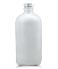 4oz Boston Round Glass Bottle 24-400 Neck Finish Clear Frosted