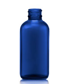 4oz Boston Round Glass Bottle 24-400 Neck Finish Cobalt Blue
