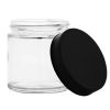 5 oz Clear Black Glass Jars