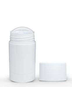50g White Twist Up Deodorant Tube with White Screw Cap and Disc