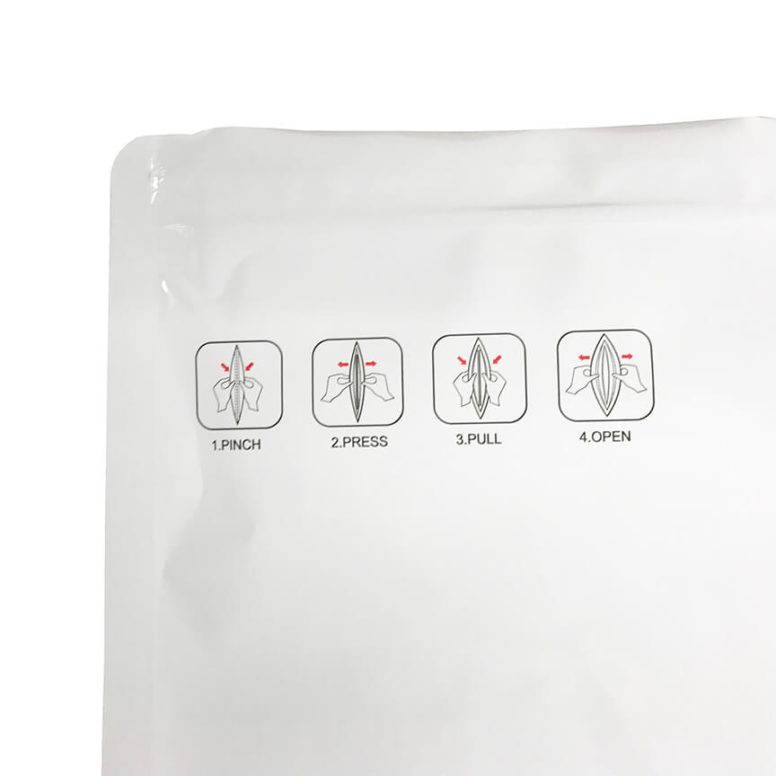 1 Gram Matte White Child-Resistant Mylar Bags (1000 Qty)