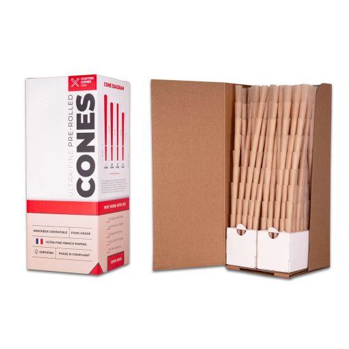 98mm Pre-Rolled Cones - Unrefined Brown Custom Cones
