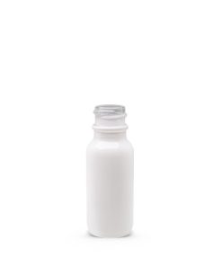 0.5 oz Boston Round Glass Bottle with 18-400 Neck Finish Glossy White
