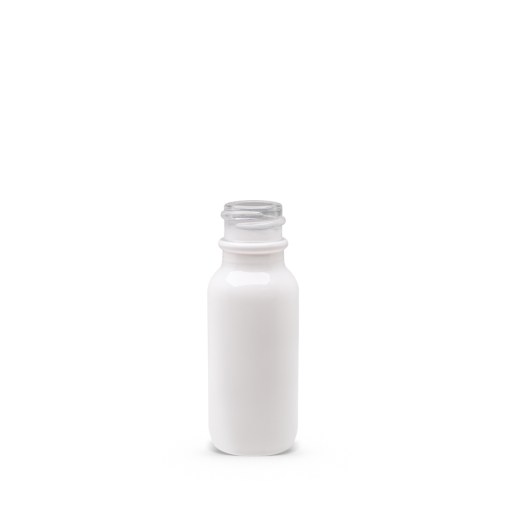 0.5 oz Boston Round Glass Bottle with 18-400 Neck Finish Glossy White