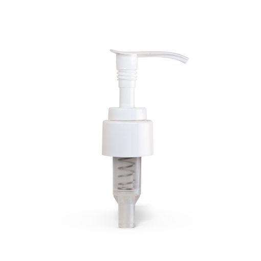 24-410 White Ribbed Skirt Saddle Lotion Pump with 190mm Dip Tube