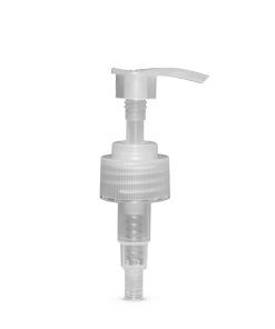28-410 Clear Ribbed Skirt Lotion Pump with 245mm Dip Tube