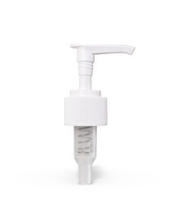 24-410 White Ribbed Skirt Lotion Pump with 190mm Dip Tube