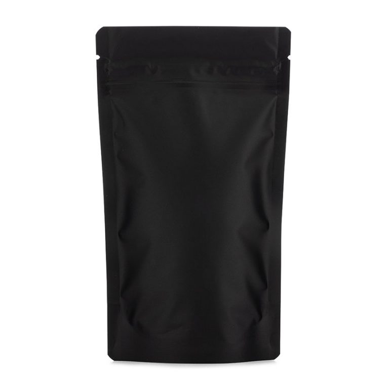 1/4oz Matte Black Child-Resistant Mylar Bags (1000 Qty) - Wholesale USA