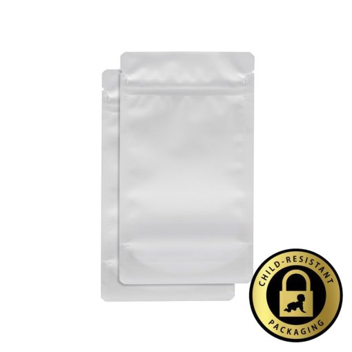 1/4oz White Child-Resistant Mylar Bags