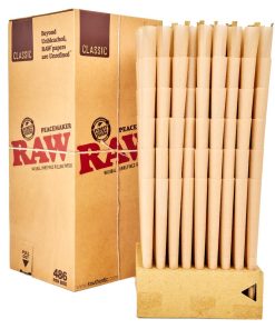 RAW Peacemaker Pre-Rolled Cones 140mm – Unbleached Paper