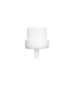 White 18-400 PP Euro Heavy Duty Tamper Evident Ribbed Cap Orifice Dropper Assembly