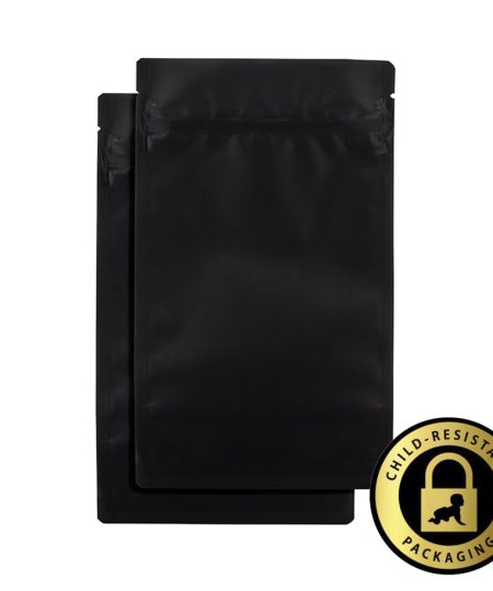 1/2oz Matte Black Child-Resistant Mylar Bags