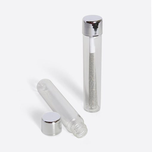 115mm Glass Pre-Roll Tubes-Child-Resistant with Silver Cap