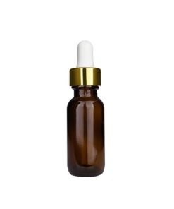 15ml Amber Glass Tincture Bottles Gold White Droppers