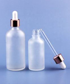 30ml Clear Frosted Glass Tincture Bottles Rose Gold White Droppers 20-400
