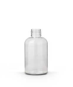 4 oz Clear PET Plastic Boston Round Bottle – 24-400 Neck