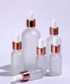 60ml Clear Frosted Glass Tincture Bottles Rose Gold White Droppers