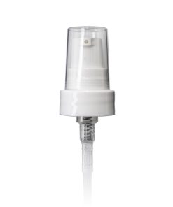 White PP 22-400 Smooth Skirt Dispensing Treatment Pump Clear PP Overcap with 110 Diptube