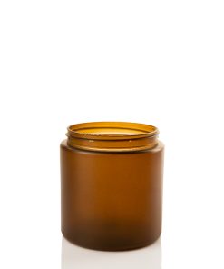 10 oz Frosted Amber PET Straight Sided Jar 70-400 Neck Finish