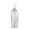 16oz Clear PET Boston Round Lotion Bottle with 245mm Lotion Pump Cosmetics