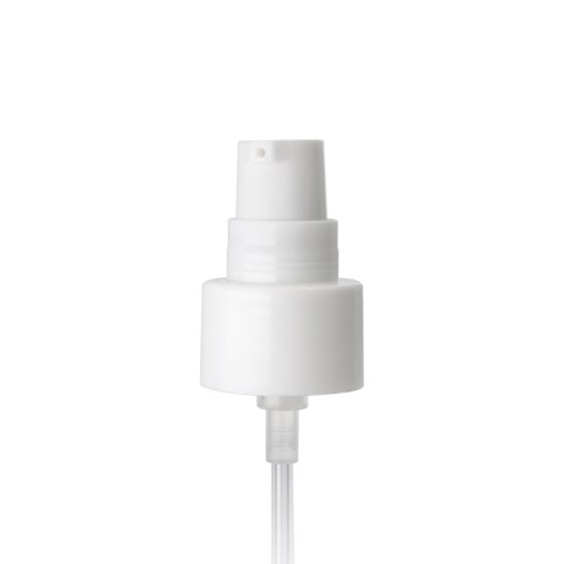 White 24-410 Smooth Skirt Dispensing Treatment Pump with Clear Cap and 178mm Dip Tube