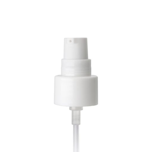 White 24-410 Smooth Skirt Dispensing Treatment Pump with Clear Cap and 228mm Dip Tube