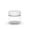 2 oz Child Resistant Clear White Glass Jars