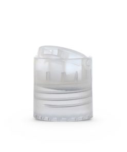 24-410 Clear PP Smooth Wall Disc Top Cap with Pressure Seal Liner
