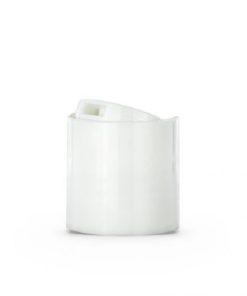 28-410 White Smooth Wall Disc Top Cap with Heat Induction Seal Liner