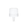 White 18-400 Euro PP Tamper Evident Ribbed Cap Orifice Dropper Assembly