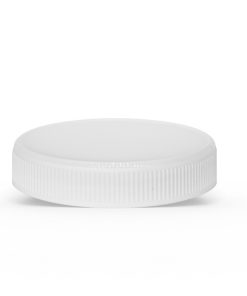 White 58-400 PP Ribbed Skirt Lid with Foam Liner