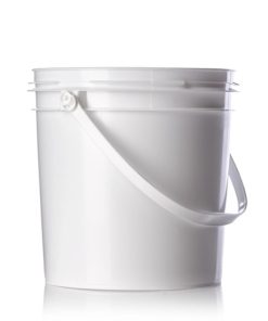 1 gallon white HDPE plastic double-lock pail of 50 mil thickness with plastic handle