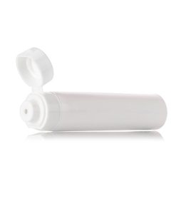 1 oz glossy white LDPE plastic 5-layer tube with flip cap and heat induction seal