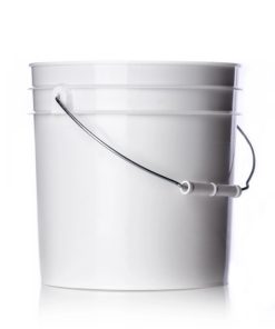 2 gallon white HDPE plastic pail of 70 mil thickness with handle