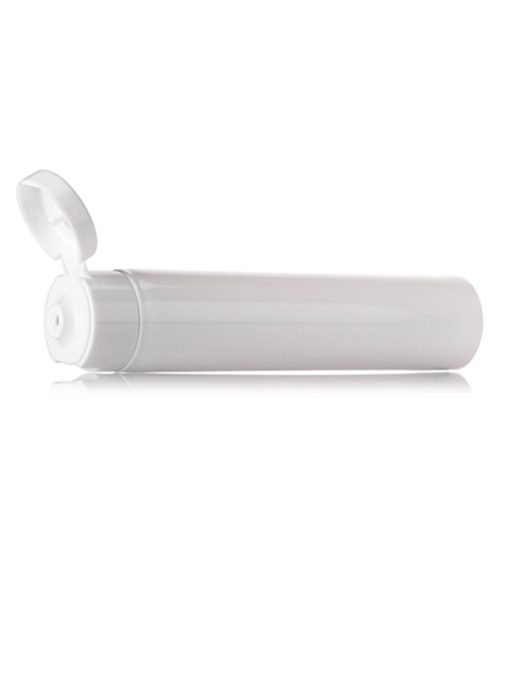 2 oz glossy white LDPE plastic 5-layer tube with flip cap and heat induction seal