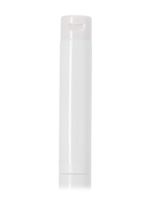 2 oz glossy white LDPE plastic 5-layer tube with flip cap and heat induction seal